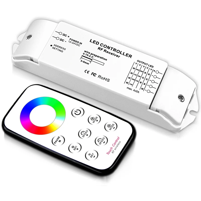 Новый RGB/RGBW контроллер Светодиодная лента приемник T3 + R4 выходной ток Макс 5Ax4CH DC 12v