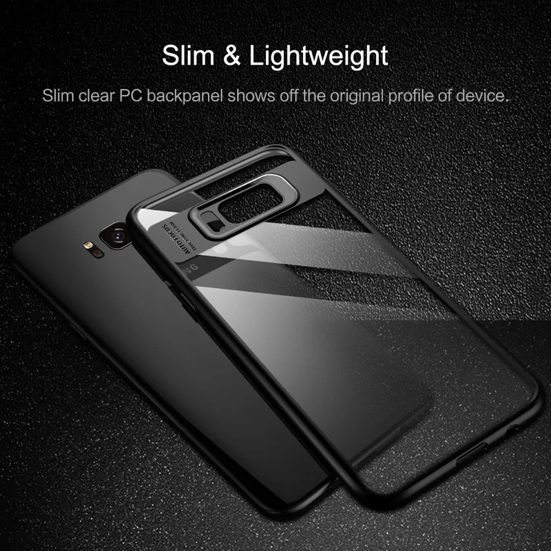 For Samsung Galaxy S8 Case ROCK Full Protective Slim TPU &amp Acrylic Transparent Back Cover for plus |