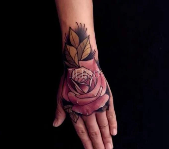 

Waterproof Temporary Fake Tattoo Sticker Rose Back of the Hand Tatto Flash Tatoo Tatouage Tattoos Art For Men Women Girl