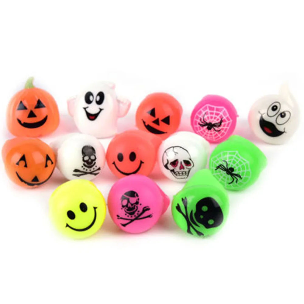 2 шт./лот светящиеся кольца в виде тыквы на Хэллоуин Скелет Призрак мигающее