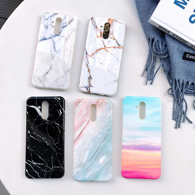 Модный силиконовый мраморный чехол для huawei mate 20 Pro Lite P20 P30 Coque Nova 3e 3i мягкий из ТПУ