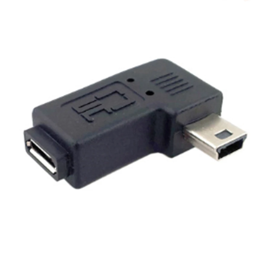 1 шт. мини USB штекер на микро гнездо 5-контактный адаптер 90 градусов Штекерный