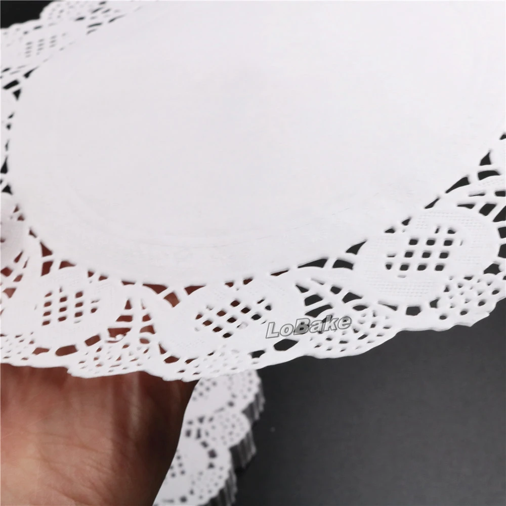 (160 шт./упак.) Новейшие 9 5 дюймовые круглые белые полые кружевные бумажные салфетки