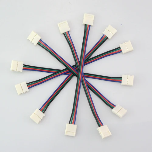 4-контактный RGB-кабель со светодиодной лентой без пайки с двойным разъемом и