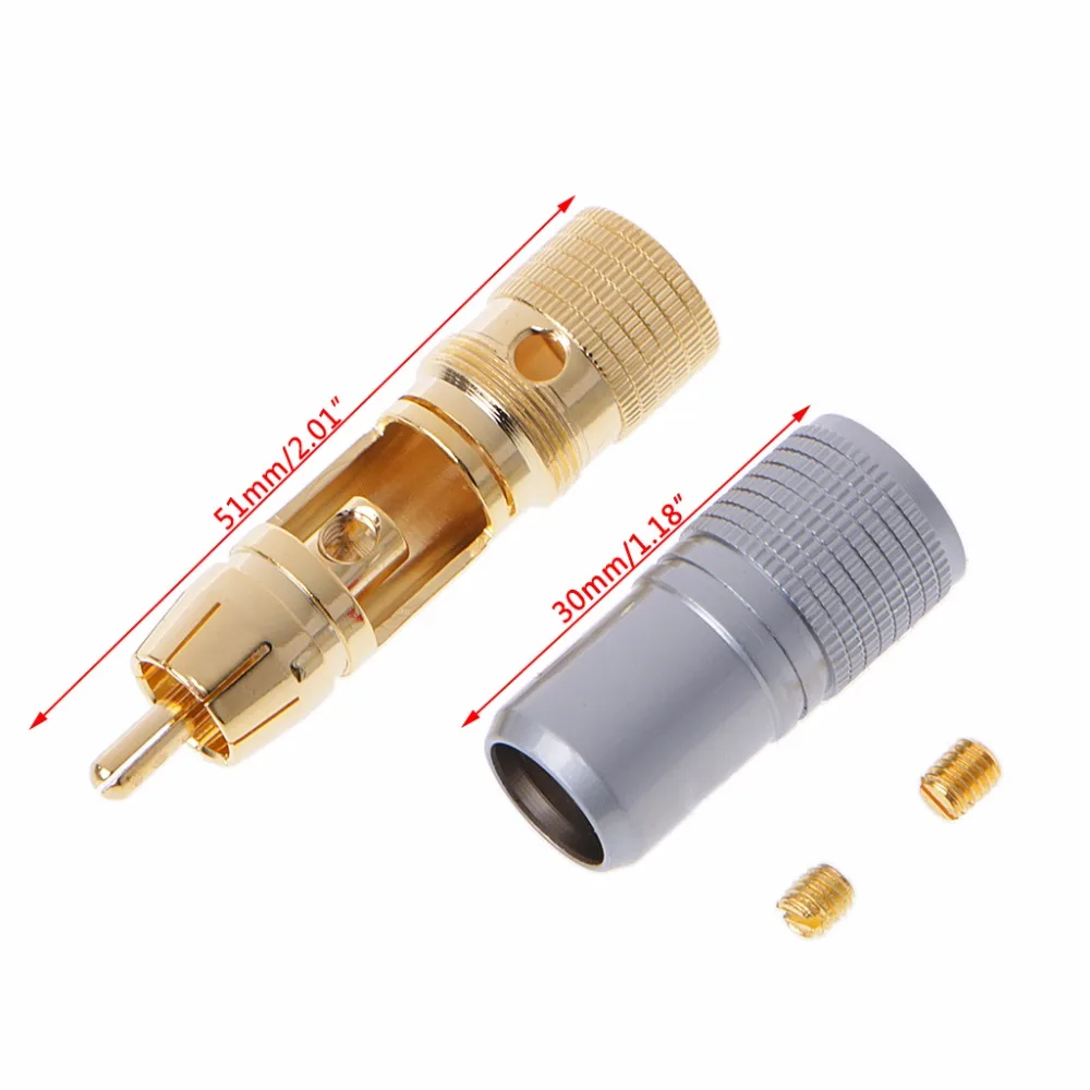 4 шт. Позолоченные RCA заглушки Без припоя Разъем хвостовое отверстие 10