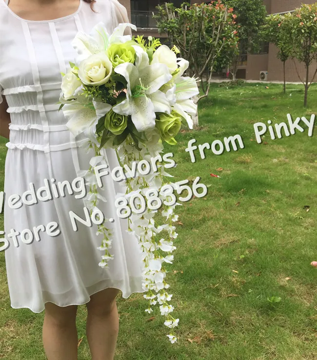 Букет искусственных роз 60 см в длину цветок невесты Водопад для свадьбы