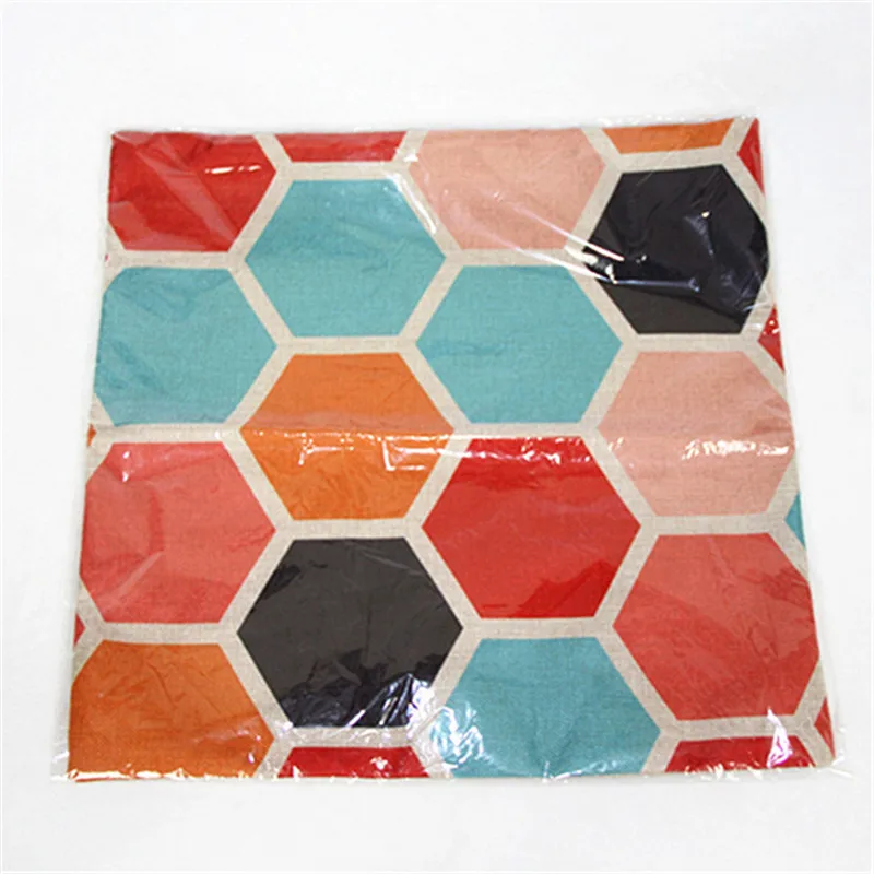 Наволочка с шестиугольником и деревьями для домашнего декора дивана funda cojin чехлы