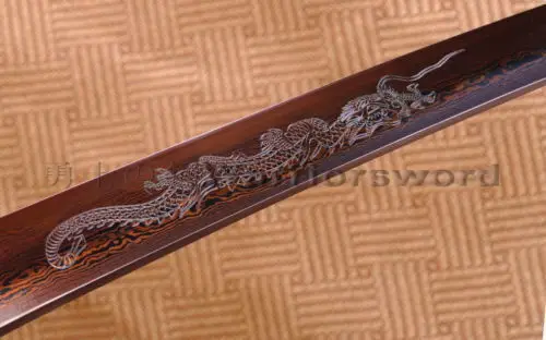 Японский меч Tsuka 815 41 дюйм сложенная стальная глина закаленная катана красное