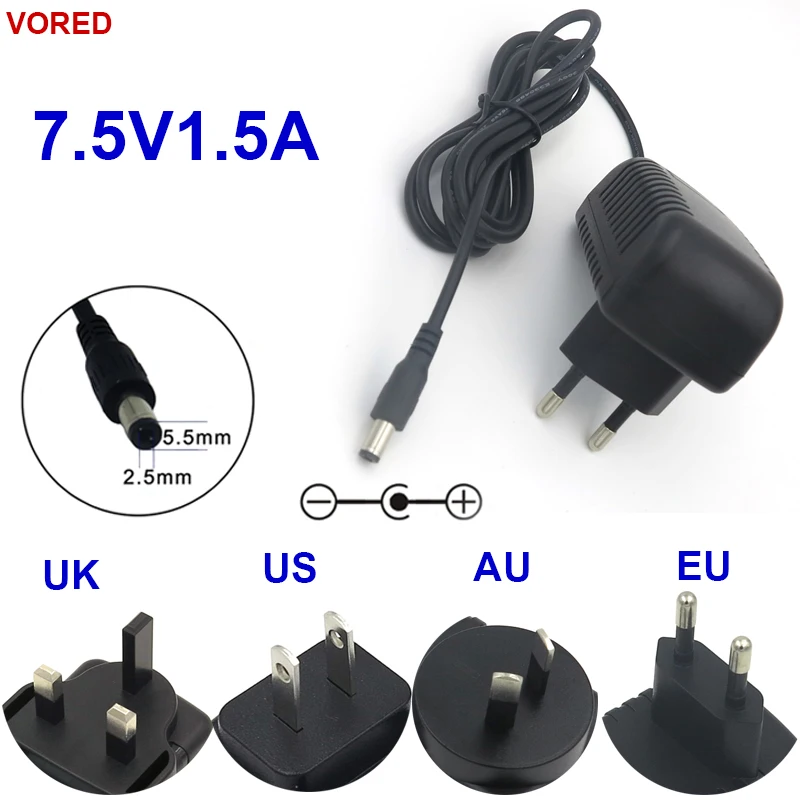 VORED 1 шт. AC 100 240 В DC 7 5 в A преобразователь адаптер питания