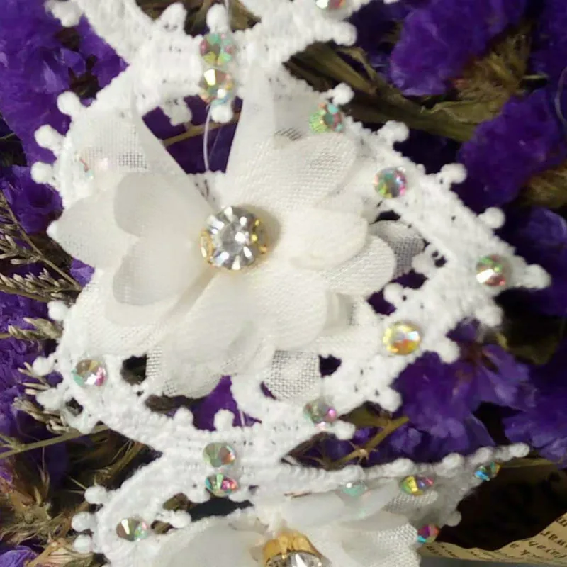 2 ярда шифоновая ткань в форме сердца цветов бриллиантов страз африканская