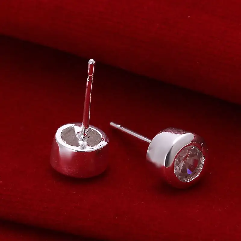 Lose Money Promotions! Wholesale 925 silver earing fashion jewelry Round Crystal earting For Women SMTE093|jewelry showcase lighting led|jewelry