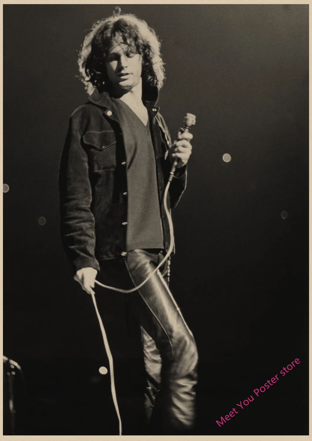 The Doors Jim Morrison Винтаж Ретро Рок-Группа Музыка Гитара матовая крафт-бумага плакат Настенная Наклейка домашний декор A1
