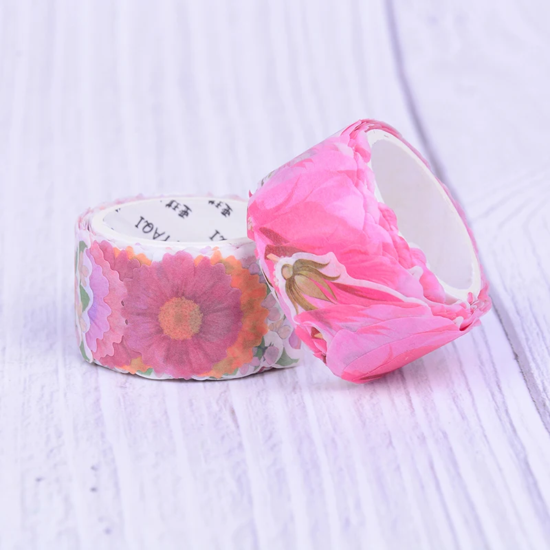 

New 200PCS/Roll DIY Flower Petals Washi Tape Decorative Masking Tape Flower Washi Tape Scrapbooking Diary DIY Paper Stickers