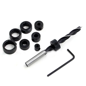 8 шт. набор сверл с зенкером, регулируемая глубина, стопорный воротник, сверление, DIY Деревообрабатывающие инструменты