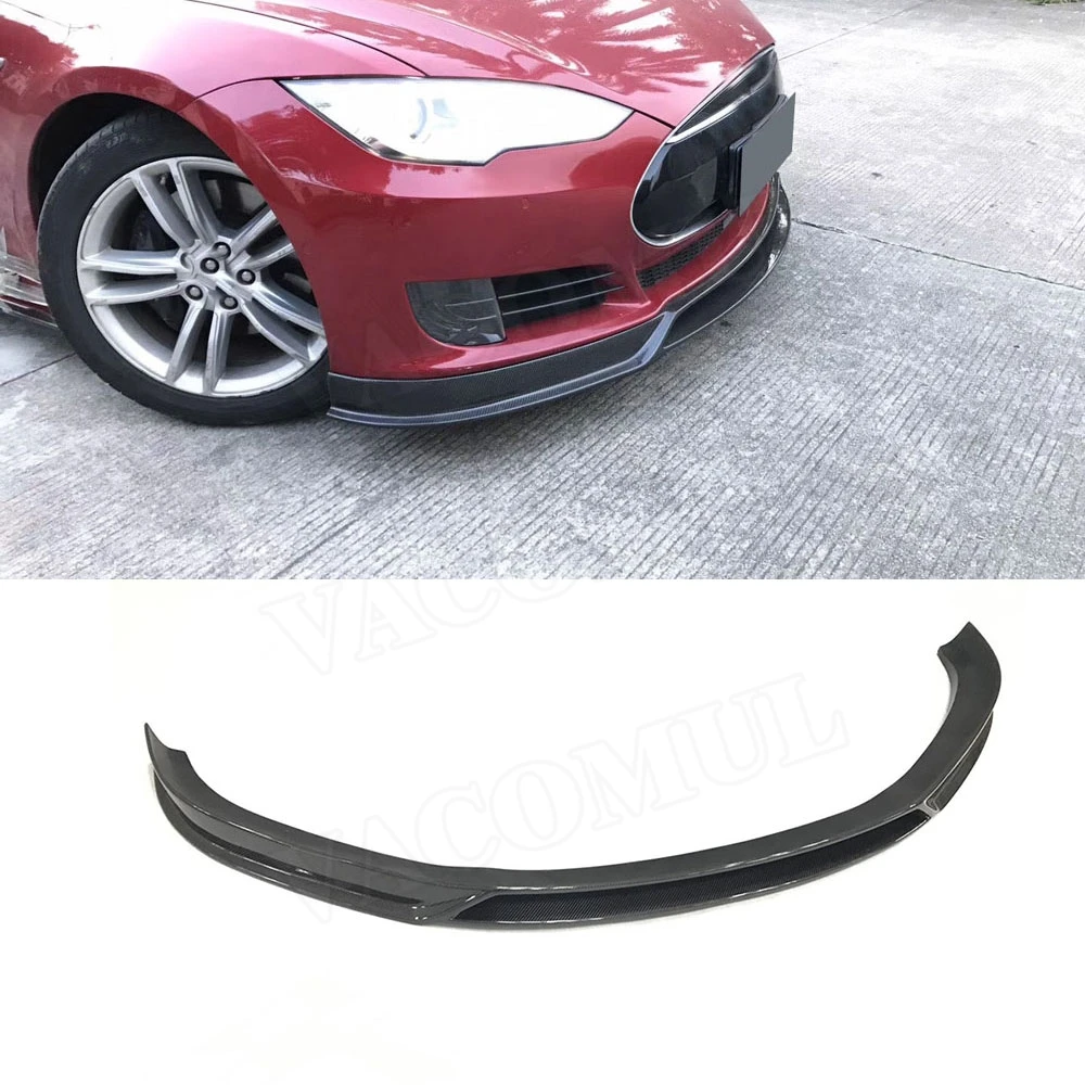 Карбоновое волокно передний бампер спойлер для Tesla модель S 70D P85D 90D P100D Седан 4 двери 2012- голова подбородок Лопата автомобиль Стайлинг
