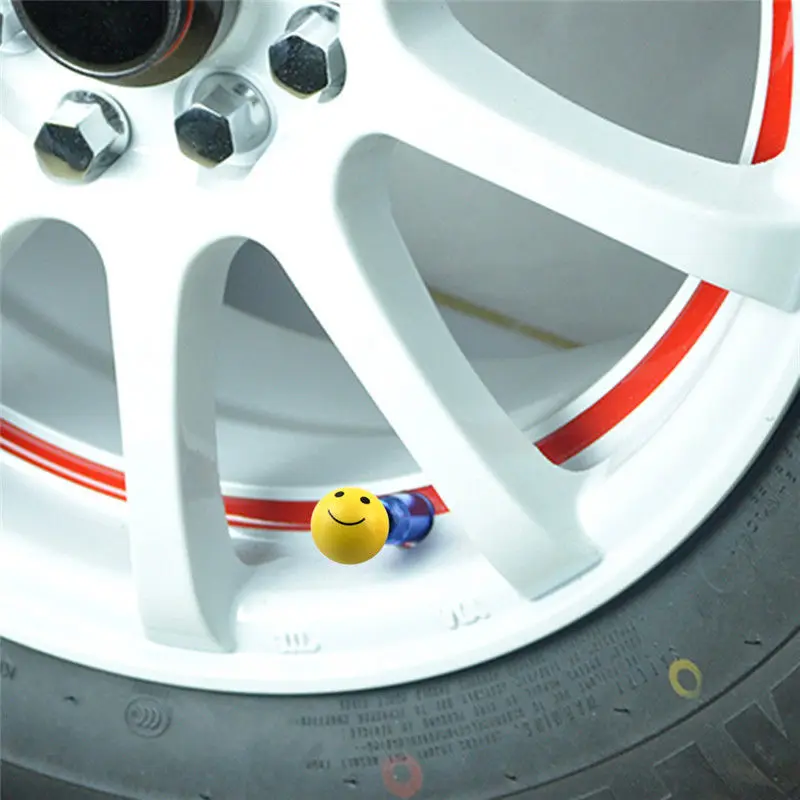 4x Car Yellow Smile Face Ball Wheel Tyre Valve Stem Air Dust Cap for Nissan/Cube | Автомобили и мотоциклы