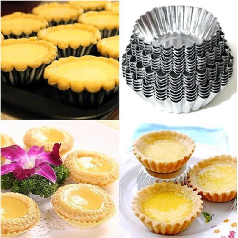 Высокое качество 10 шт./лот форма цветка яйцо Tart алюминиевый Металл кекс для торта