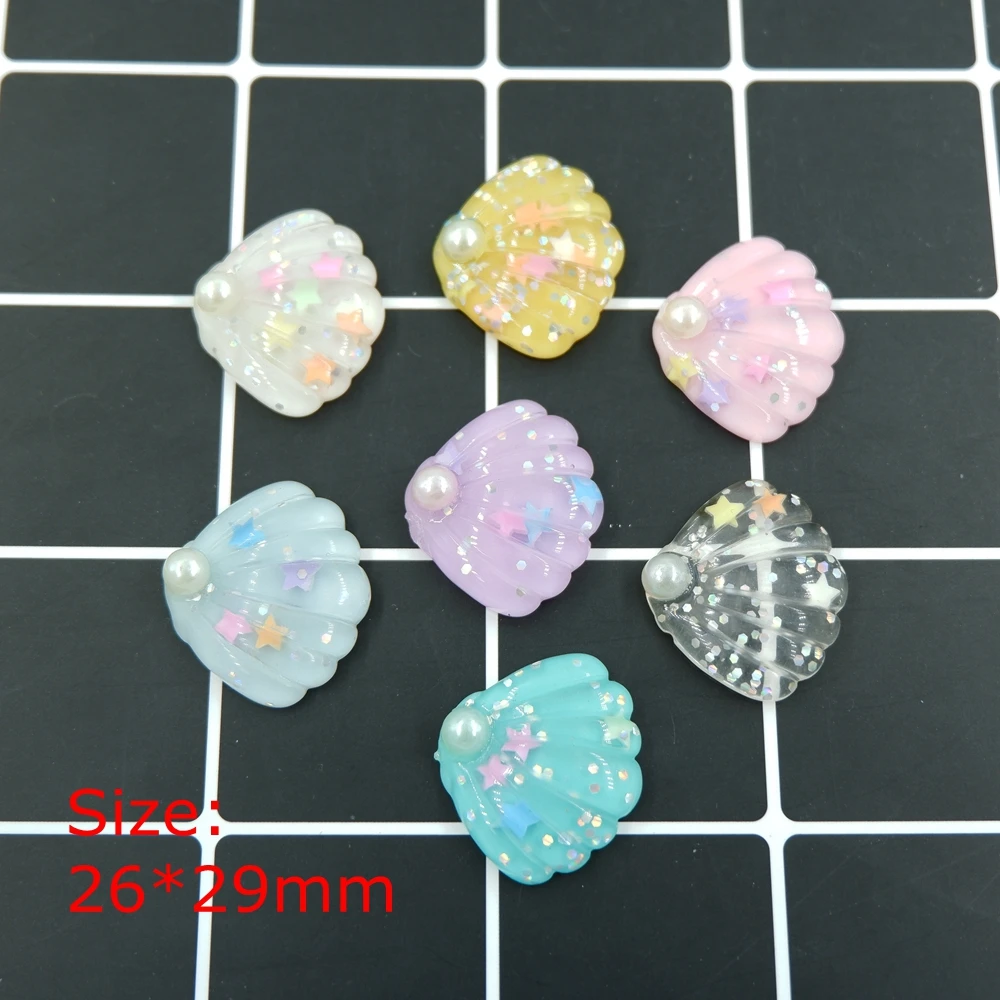 Kawaii Shell flatback Смола Кабошон для телефона деко бант волос diy украшения скрапбукинга