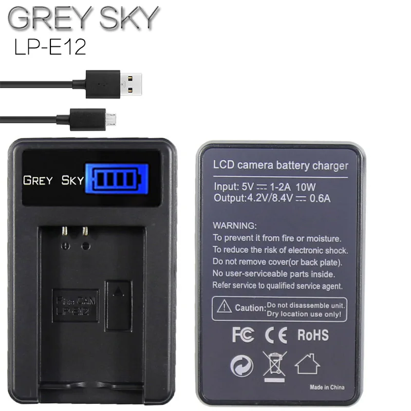 2 шт. LP-E12 LPE12 LP E12 батарея для камеры+ ЖК USB зарядное устройство для Canon EOS M10 Kiss X7 Rebel SL1 EOS 100D DSLR L10