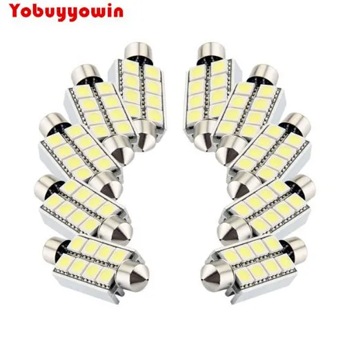 10 x Branco 8 SMD LED CANBUS Festoon Внутренняя купольная лампа Bulbo 42 мм 43 для автомобисветильник