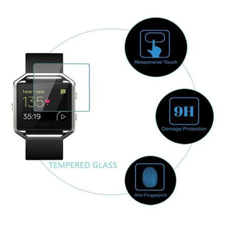 2 шт. закаленное стекло HOPELF для Fitbit Blaze защиты экрана стекло|Смарт-аксессуары| |