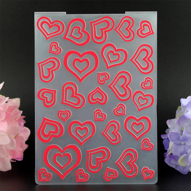 DIY скрапбукинг любовь сердце тиснение файл трафарет шаблон прозрачный валик сад