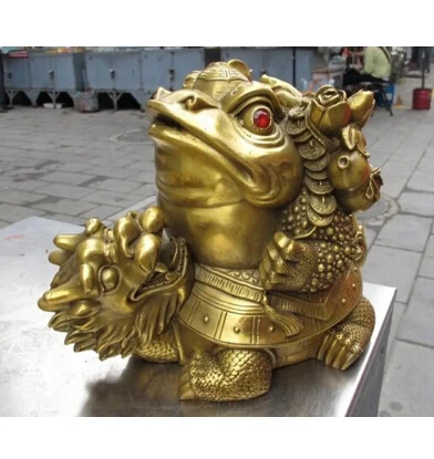 Медные латунные китайские поделки, Декор, азиатские чистые, 7 дюймов бронзы, известные деньги, клетчатая татуировка