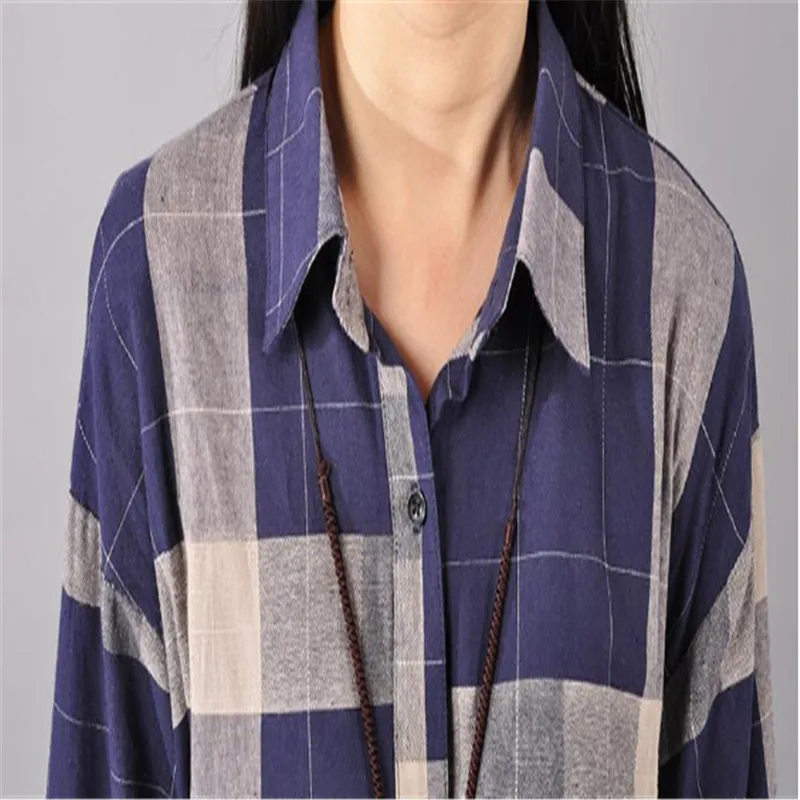 Осенне зимняя повседневная женская рубашка женское платье с рукавом 3/4 свободное