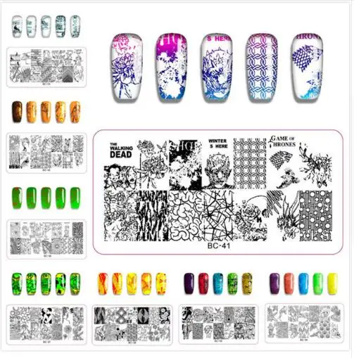 Nail Art Stamping Plates New Arrived Halloween Skull Owl Flower Leaf Image Template Stamp Plate Print Stencil | Красота и здоровье