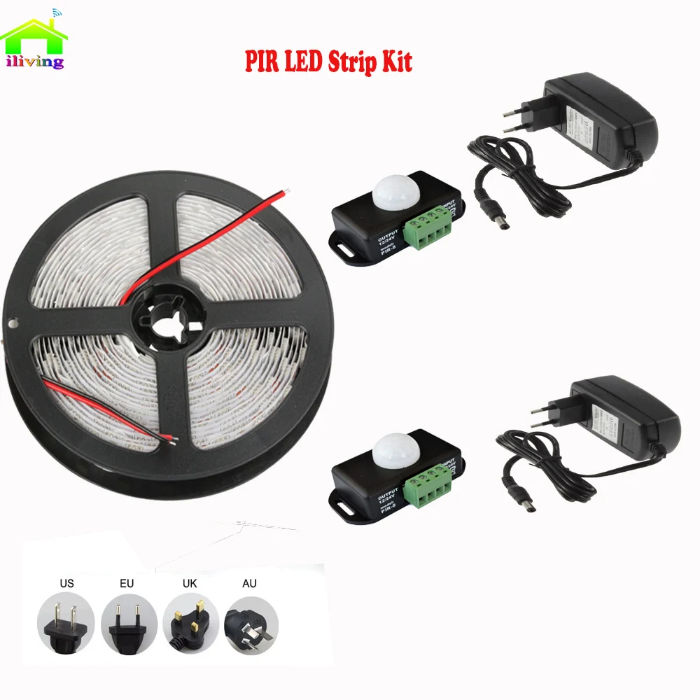 Светодиодная лента с 2 ИК датчиками движения 5 м 2835 Светодиодный 12 В|diode tape|led diode