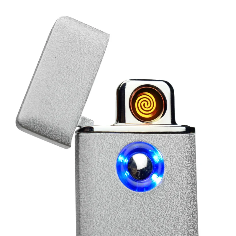 Металлическая зеркальная или матовая Электронная зажигалка для сигарет