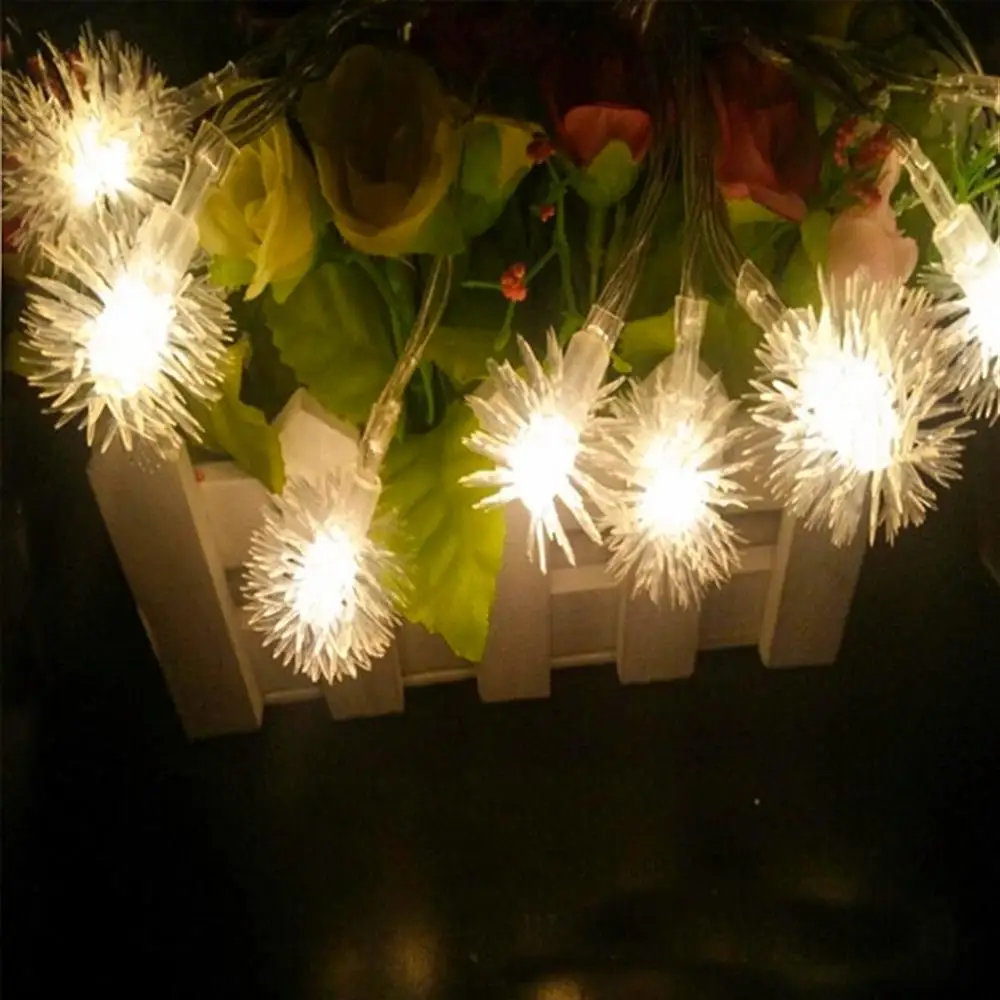 Светодиодный Сказочный светильник со звездами/снежным помпоном для