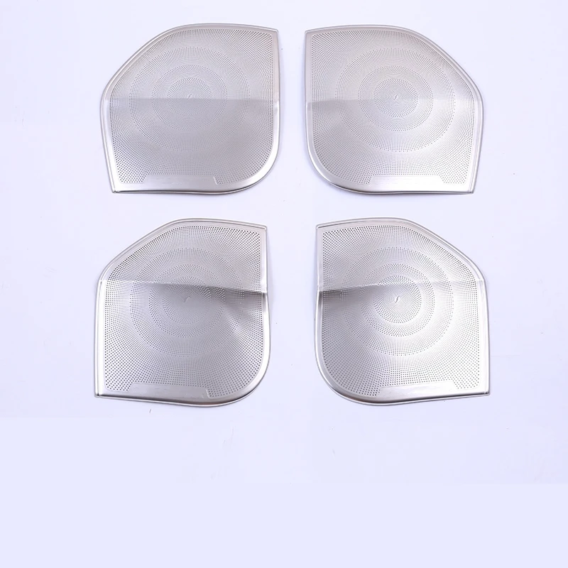 silver 4pcs Автомобильный Стайлинг двери автомобиля анти-удар колодки Модификация Специальный громкоговоритель кольцо Рамка Авто аксессуары для toyota land cruiser lc200 - Цвет: silver 4pcs