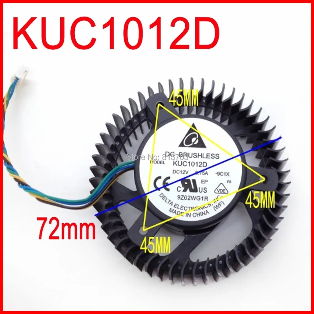 Вентилятор Охлаждения видеокарты KUC1012D 12 в 0 75 А 72 мм 45x45x45 XFX HD4770 4 провода