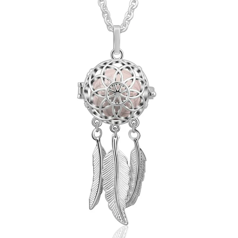 A27 light pink EUDORA 18 мм подвеска в виде шара гармонии, ожерелье Ловец снов, медальон, клетка с колокольчиком, звук гармонии, шар для беременных, камень из лавы K263 - Окраска металла: A27 light pink