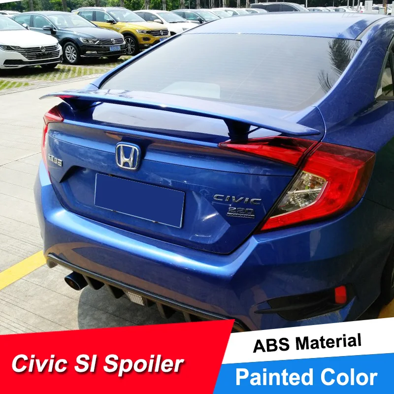 

JNCFORURC Rear Car Spoiler Wing For Honda Civic 2016 17 18 Si Style Trunk Lid Auto Spoiler For Civic 10th Gen, 4Door Painted
