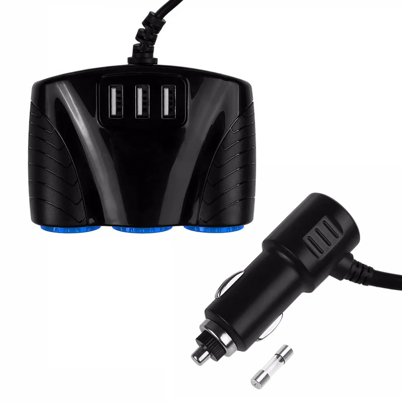 120 Вт 3 Way Авто розетки автомобильного прикуриватели адаптер Зажигалка Splitter легче
