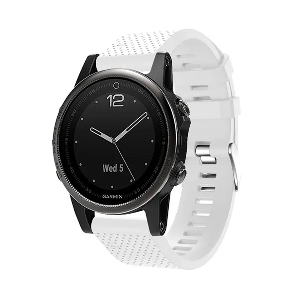Из силикагеля, мягкий браслет на запястье ремешок для Garmin Fenix 5S gps Смарт-часы с заменой ремешка силикона 20 мм наручный ремень ремешок для часов - Цвет: Белый