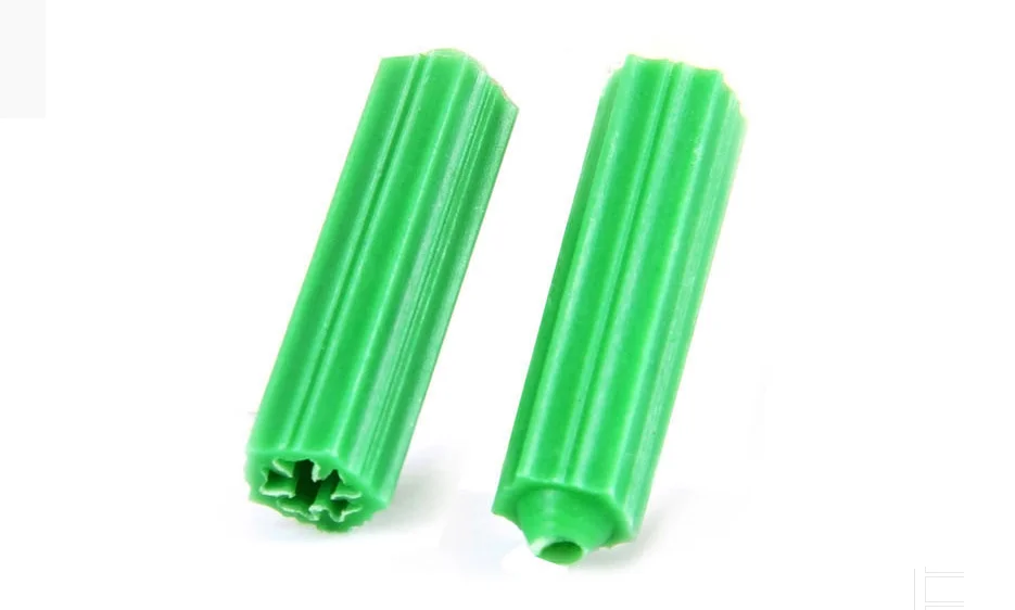 100pcs Plastic expansion pipe green M6 M8 wall plug rubber anchor plug self tapping screw expansion tube
