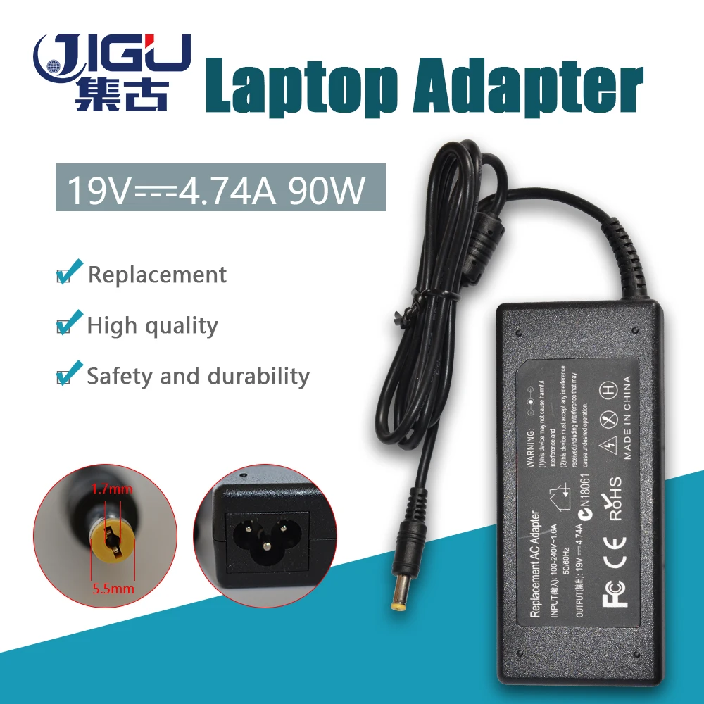 Адаптер для ноутбука JIGU 19 в 5 a 1 7*4710 мм 90 Вт Acer Aspire 4720G 4730 4910 492AC 4741G E642G|19v 4.74a|laptop