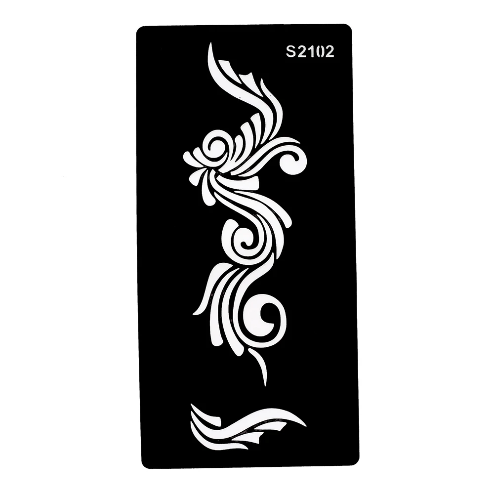 1 шт. трафарет для татуировок из хны черный цветок Рисование красоты женский боди