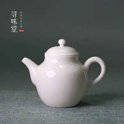 

High-grade Sheep Fat Jade White Porcelain Teapot Dehua Handmade Kung Fu Jin Jun Mei Black Tea Set Beauty Pot Ivory White teaware