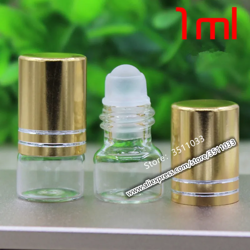 1 мл мини косметический жидкий рулон на контейнере прозрачное стекло эфирное