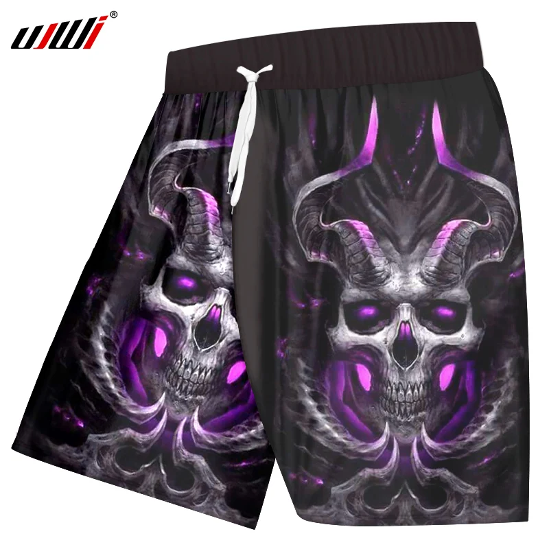 Мужские шорты для спортзала UJWI повседневные быстросохнущие с 3D-принтом рога