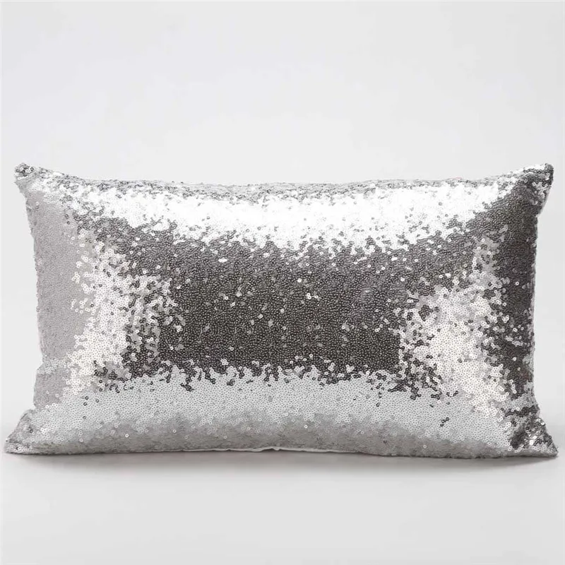 Silver 30 см* 50 см блестки диван кровать украшение дома фестиваль Наволочка Чехол для подушки - Цвет: Silver