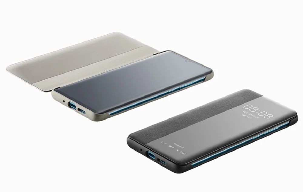 Чехол HUAWEI P30 Pro, официальный,, умный, прозрачный, флип-чехол из искусственной кожи, HUAWEI P30, роскошное покрытие для чехла, зеркальное, оконное покрытие