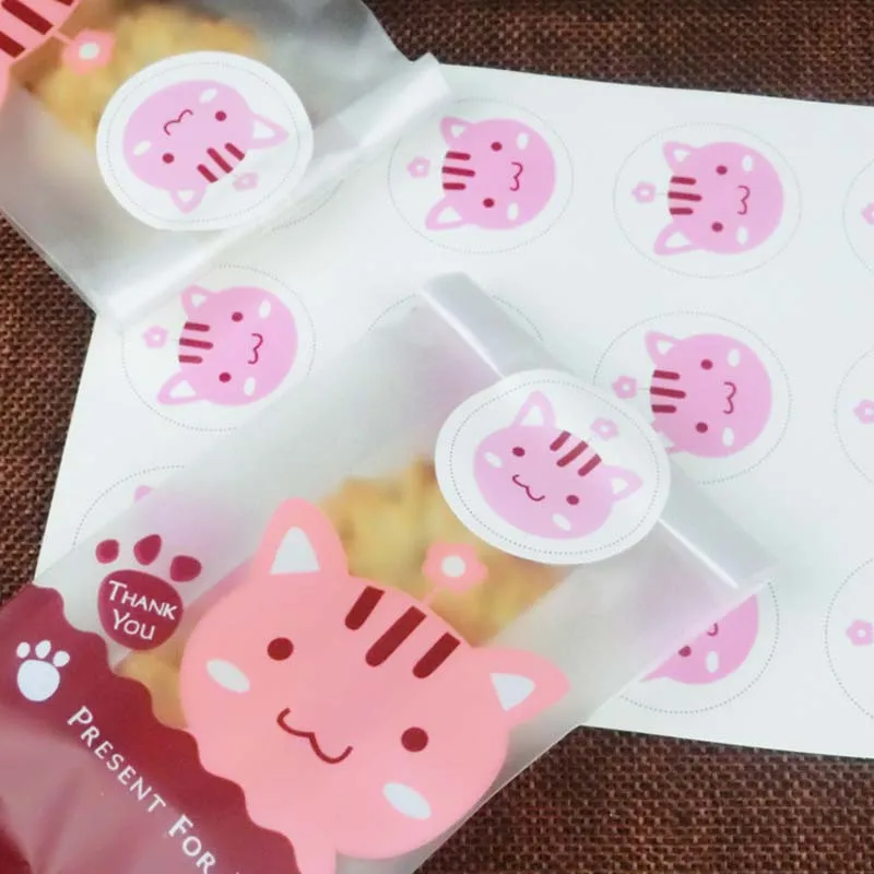 Joylong Kawaii стикер s Скрапбукинг милый кот Печать пакет DIY выпечки мешок украшения