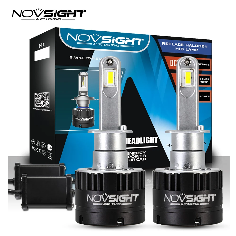 NOVSIGHT высокотехнологичных супер яркий автомобильных фар h1 светодиодный лампы