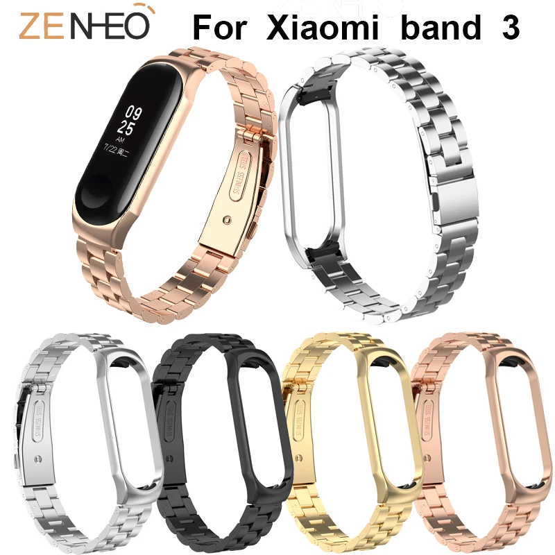 Ремешок для часов Xiaomi Mi Band 3 сменный Браслет из нержавеющей стали band 3/4|Ремешки