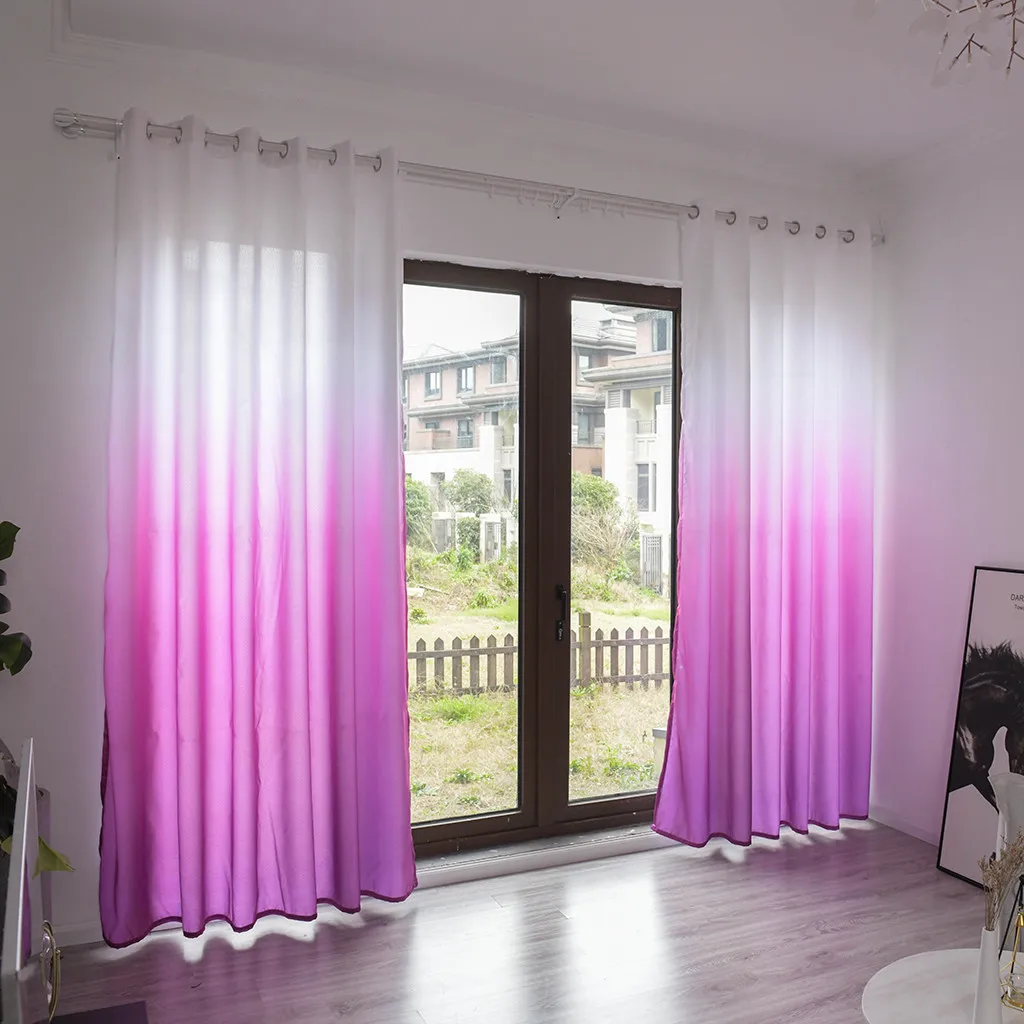 Элегантная прозрачная занавеска градиентного цвета 1 шт. тонкая фатиновая